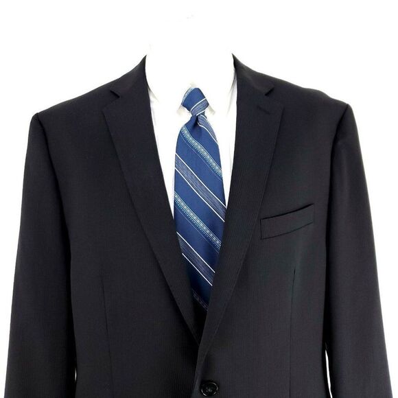 Calvin Klein Other - Calvin Klein Wool 2 Button Blazer 42R Or Slim Fit 44R Gray Herringbone